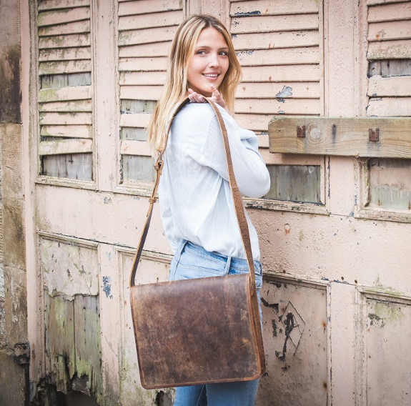 Женская коричневая кожаная сумка