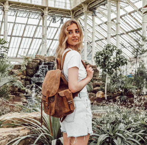 Женский коричневый кожаный рюкзак